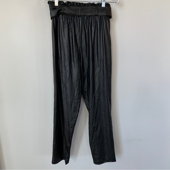 Ramy Brook Black Faux Leather Paper Bag Waist Pants Size S - Picture 3 of 7